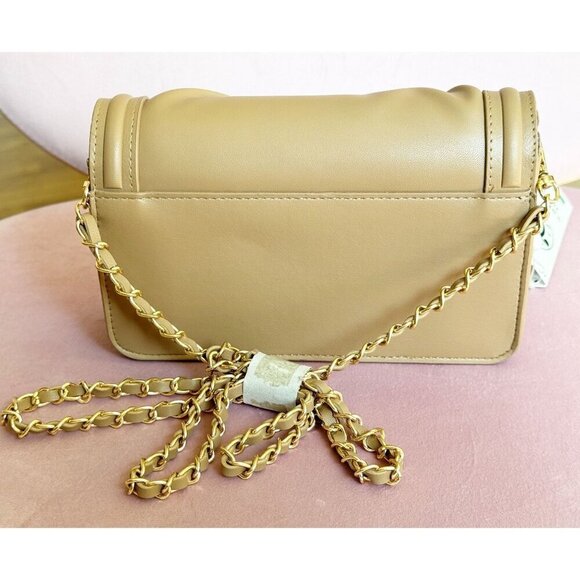 Valentino Orlandi Tan & Gold Hardware Chain Crossbody Bag NWT - Picture 6 of 10